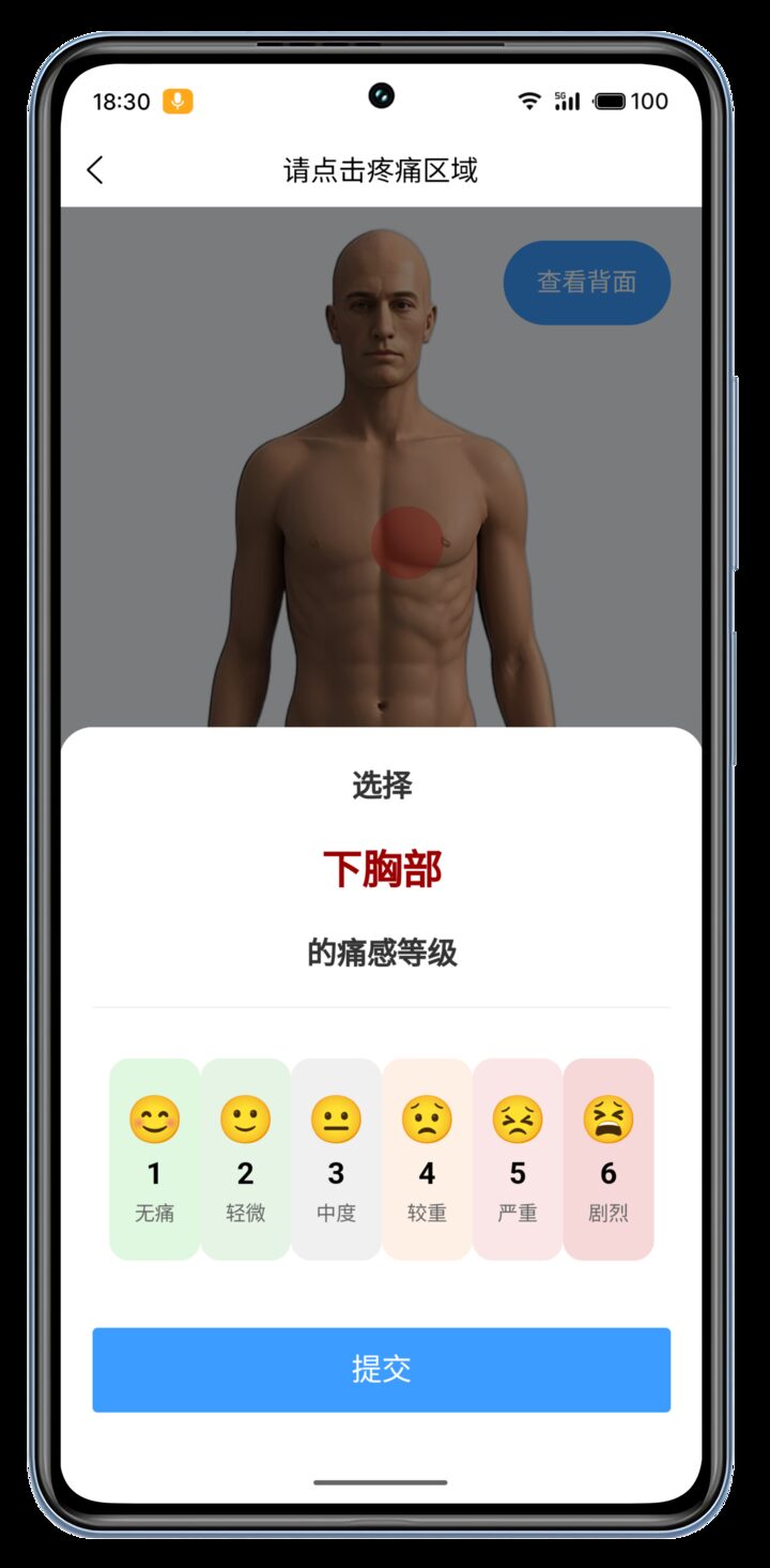 疼痛等级下胸部